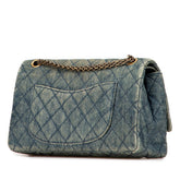 シャネル 2.55 マトラッセ28 ダブルフラップ チェーンショルダーバッグ ライトブルー デニム レディース CHANEL 【中古】